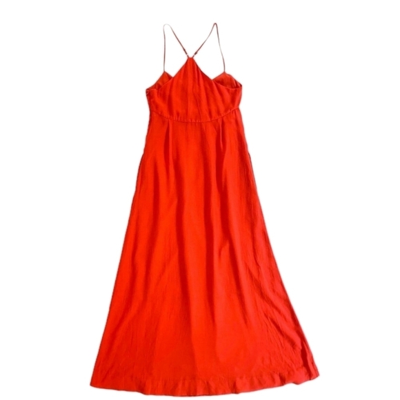 Madewell Red Orange Empire Strappy Maxi Dress Lined - Picture 6 of 8